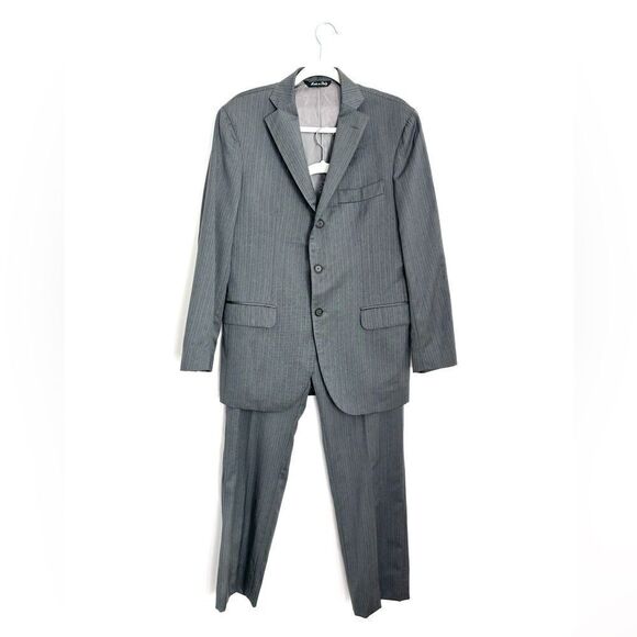Domenico Vacca Grey 100% wool pinstripe pant Suit - Picture 1 of 12